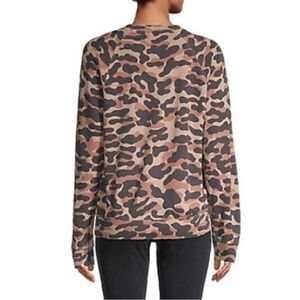 Monrow Camo Sweatshirt Spice XS Slouchy Crewneck Terry Cloth Sweater Purple